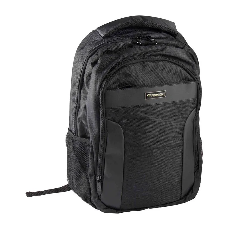 Mochila executiva Primicia Poliéster 3 compartimentos - Preta