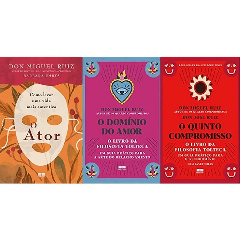 Kit 3 livros Don Miguel Ruiz O ator + O quinto compromisso + O domínio do amor