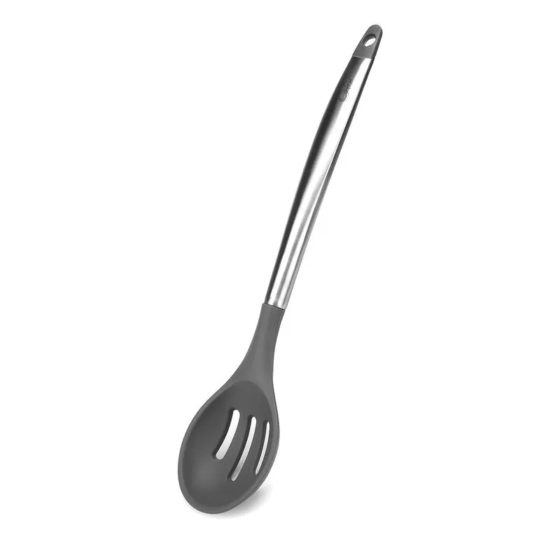 Colher de Silicone Vazada 33,5 Cm Cool Grey