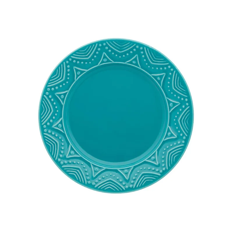Prato de Sobremesa Serena Cerâmica Turquesa Oxford 21cm NY037603
