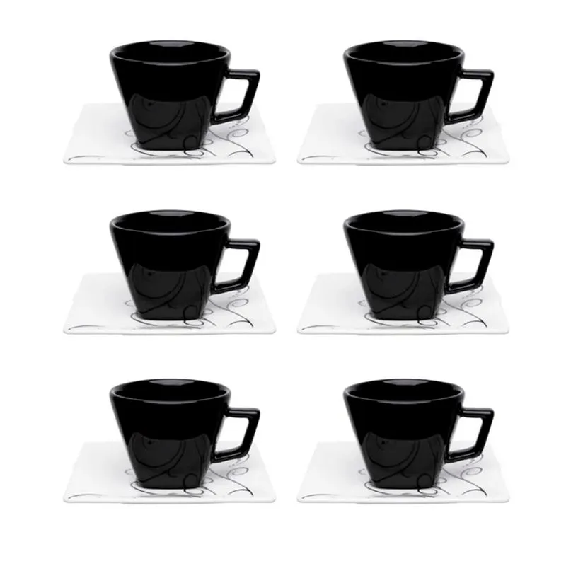 Conjunto 6 Xícaras Grandes 200ml Com Pires Oxford Quartier Freedom