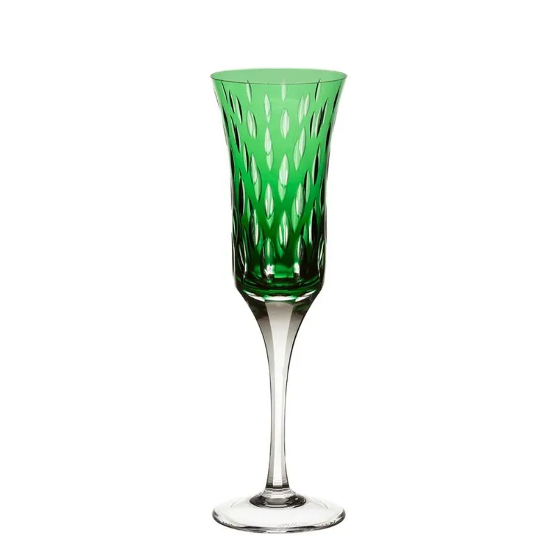 Taça de Cristal Strauss Champagne - 180 ml - Wave Verde Escuro