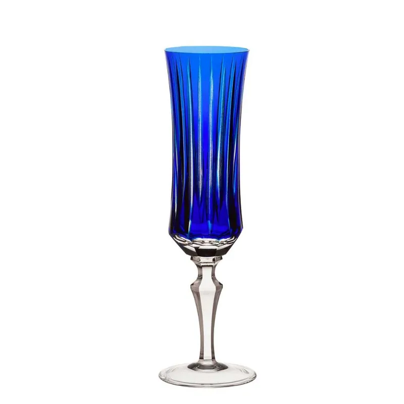 Taça de Cristal Strauss Champagne - 210 ml - Florença Azul Escuro