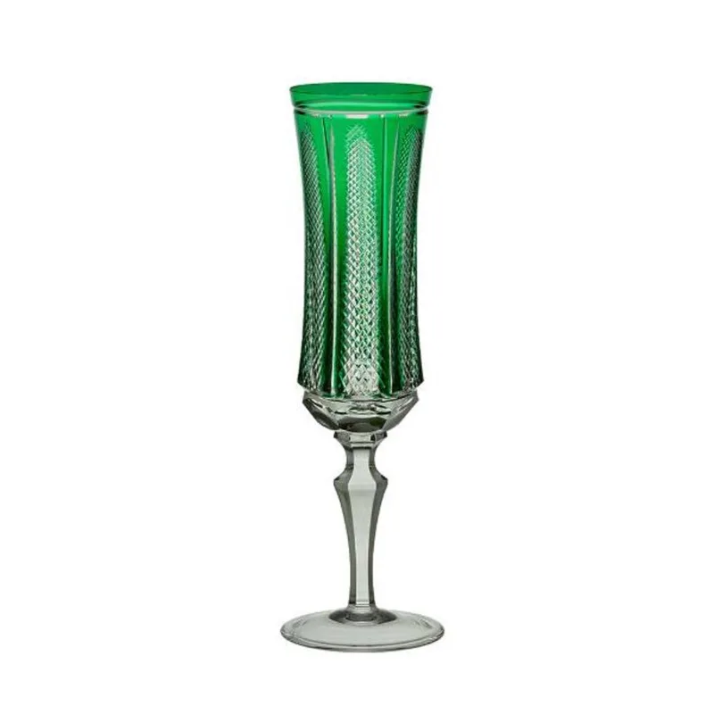Taça de champagne em cristal Strauss Overlay 119.107.151 210ml verde escuro