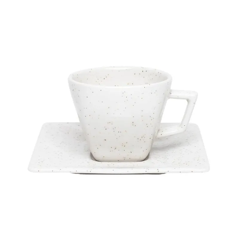 Conjunto De 6 Xícaras Grandes 200ml Com Pires Quartier Flocos