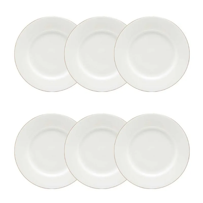 Jogo de 6 Pratos Sobremesa 21 Cm Strauss Bistrô Gold