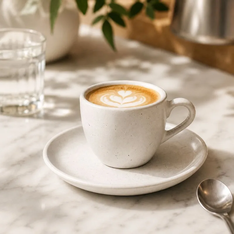 Taza De Café Pocillo 80cc Con Plato Baunilha Oxford