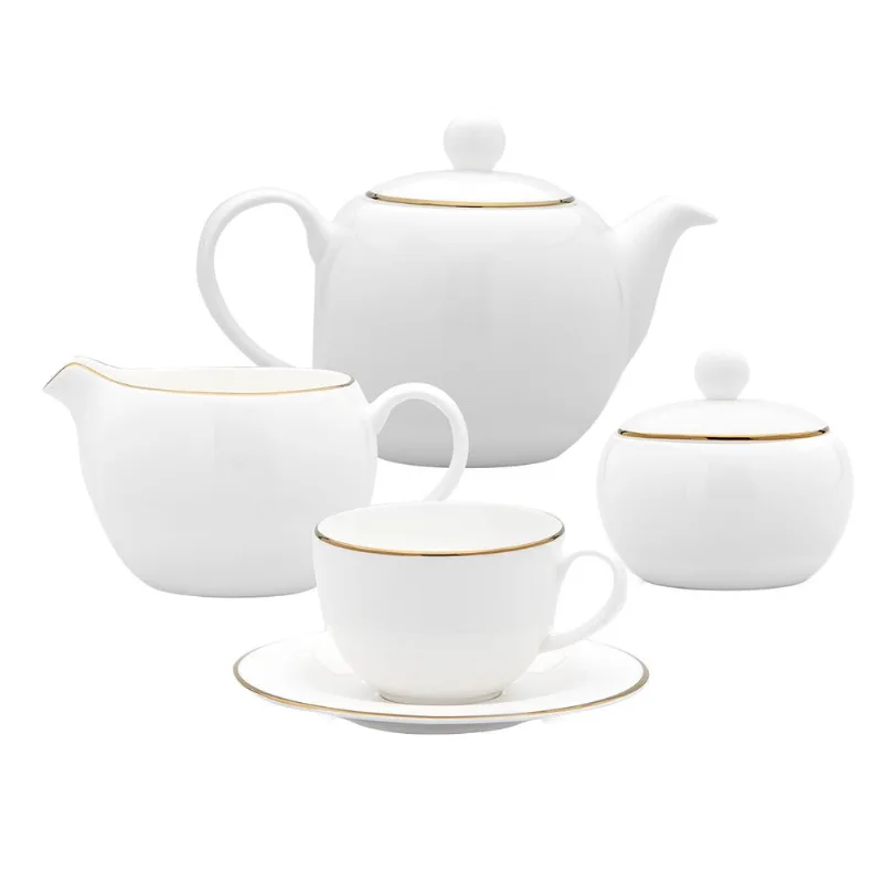 Jogo de Chá de Porcelana Strauss - 11 Peças - Gold