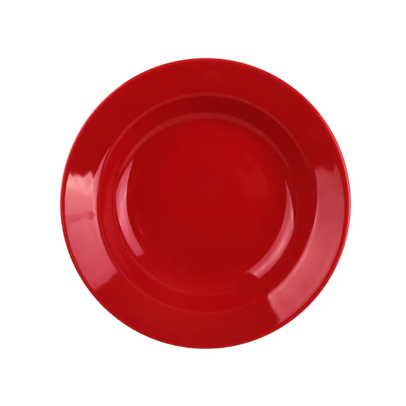 Plato Hondo Ceramica 21 Cm Rojo