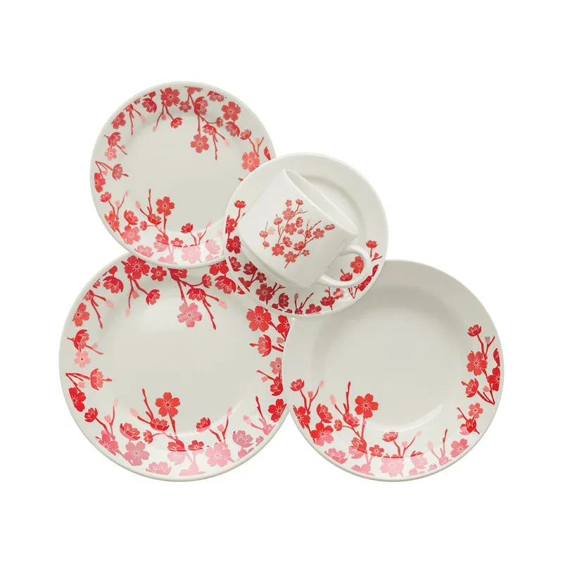 Aparelho de Jantar 30 Peças em Cerâmica Biona Donna Jardim Oriental AM35-5102