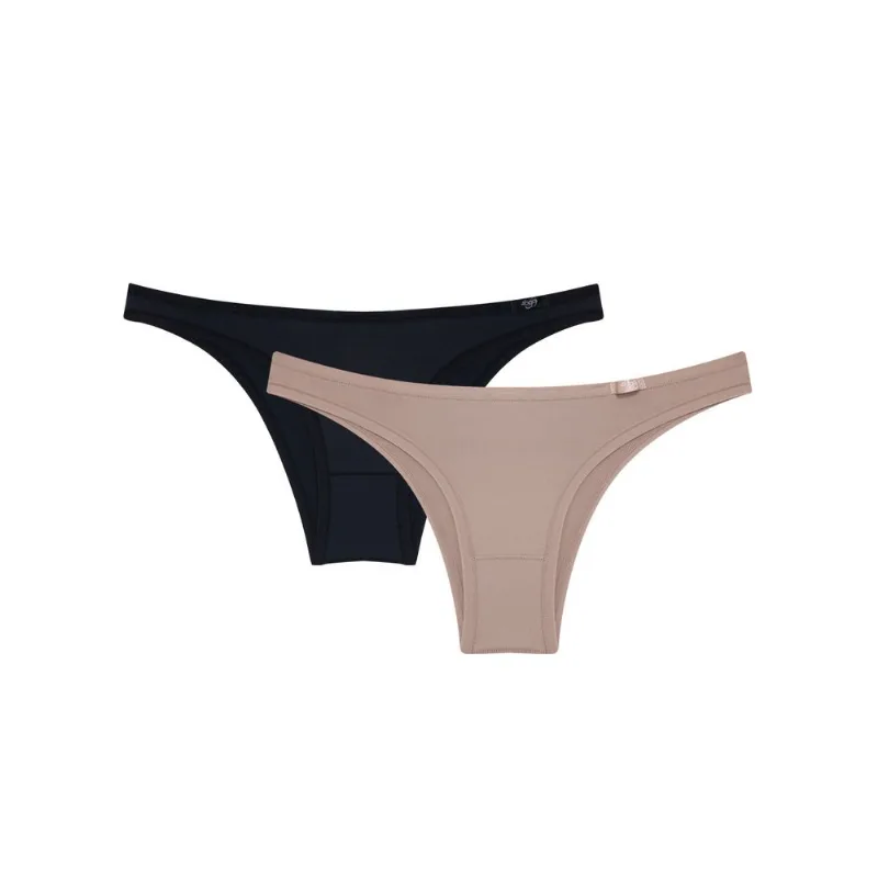 Kit de Calcinhas Tanga Mini Classic 02- 2 und PRETO/MINK G