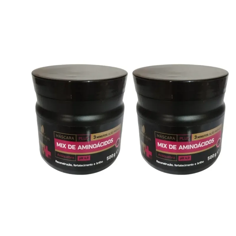 KIT 2 Máscara Mix De Aminoácidos T+ 500gr Barro Minas