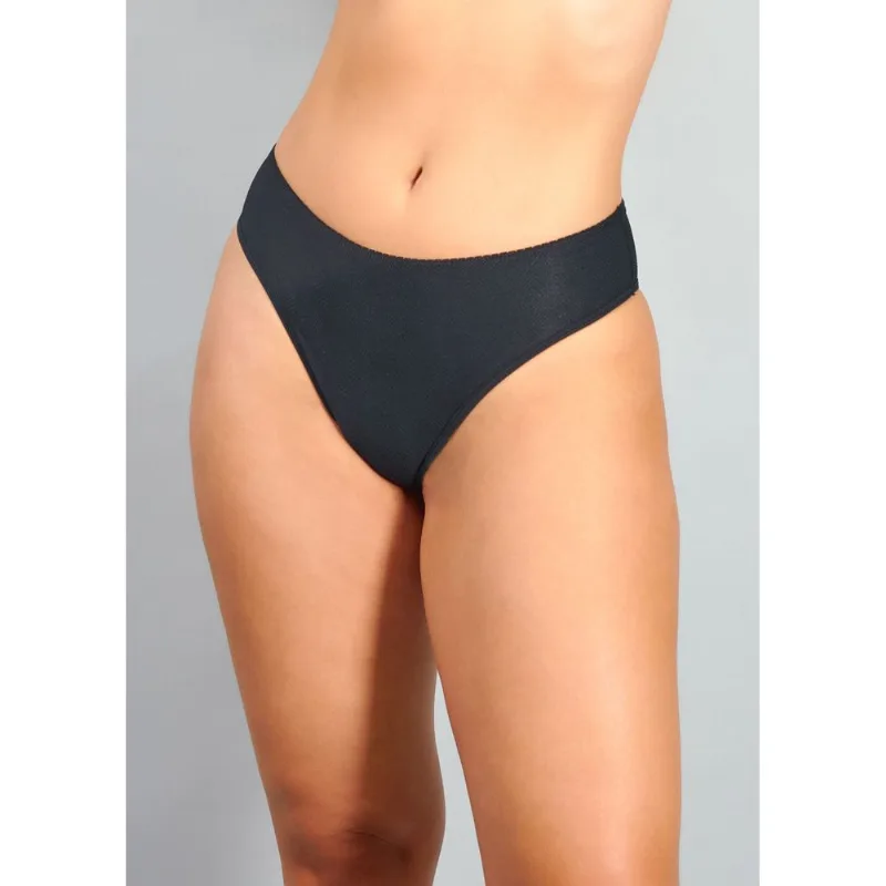 Calcinha Biquíni Em Microfibra Trabalhada Fio Lycra Açores PRETO EG