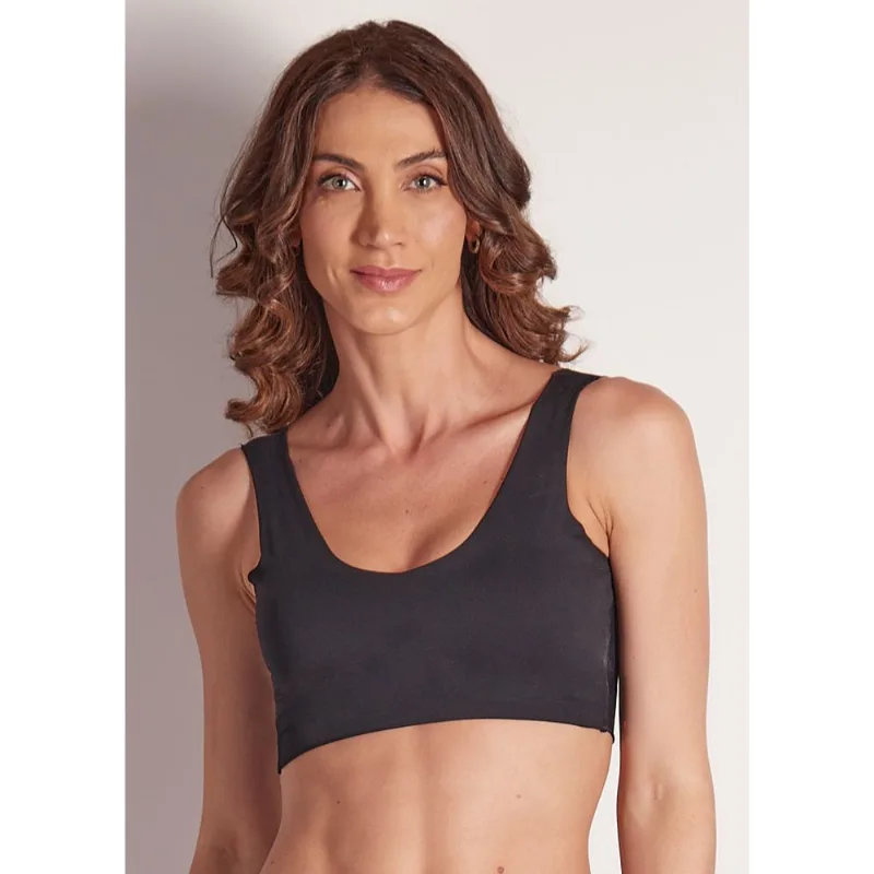 Top Com Bojo Interno Em Microfibra Shape Com Corte A Fio Sweet Skin PRETO 46