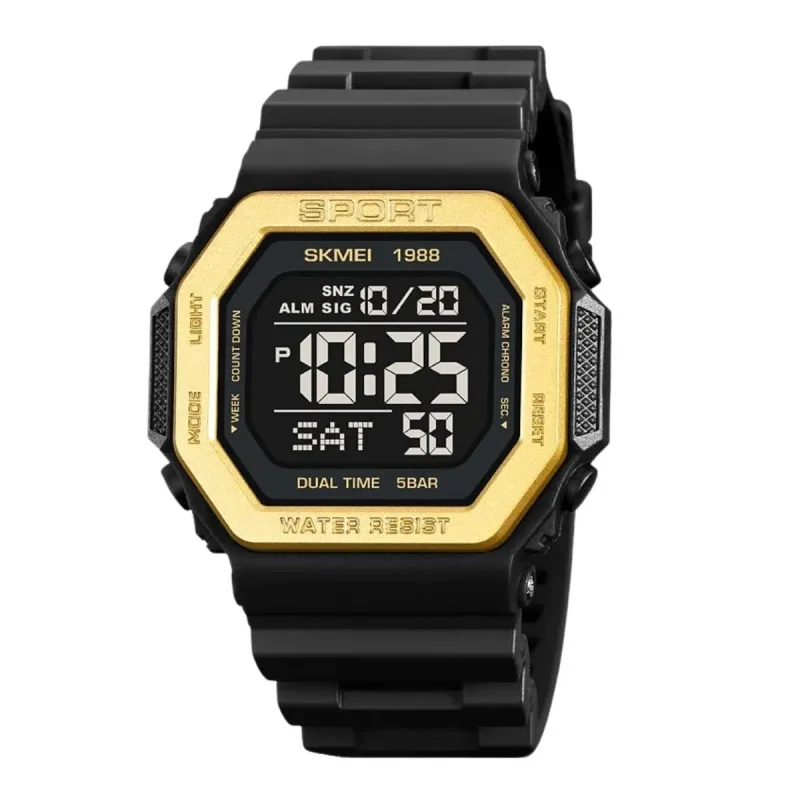 Relógio Masculino Skmei 1988 Preto e Dourado