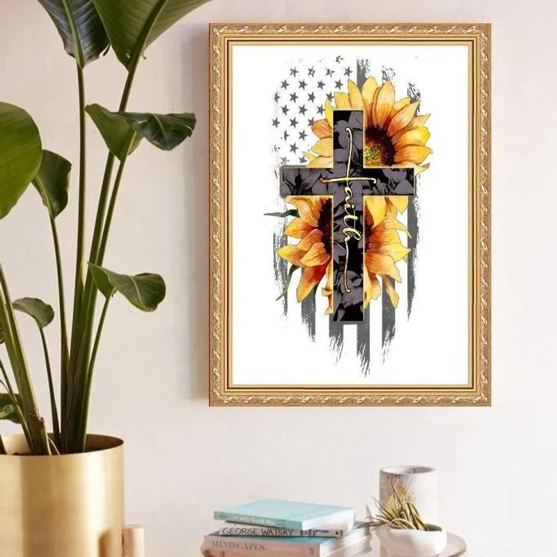 Quadro Decorativo Faith Girassois 45X34Cm