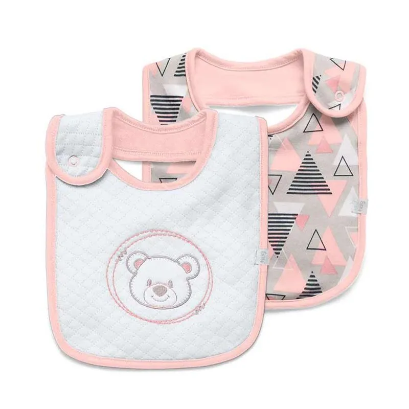 Kit com 2 Babadores Hug Madri Rosa E12703
