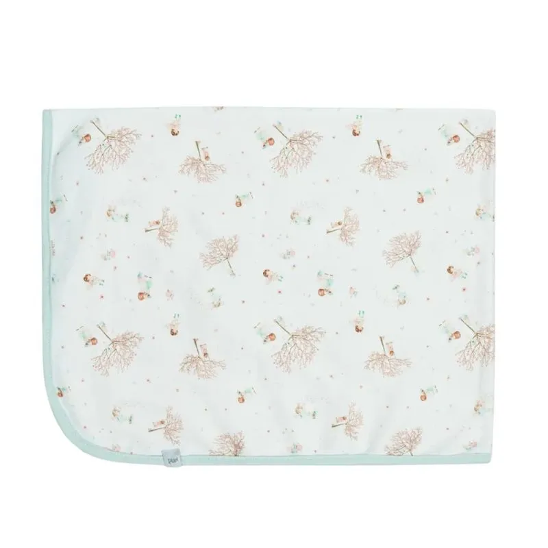 Cueiro Bebê Estampado Suedine Menina Cerejeira Bege - Hug
