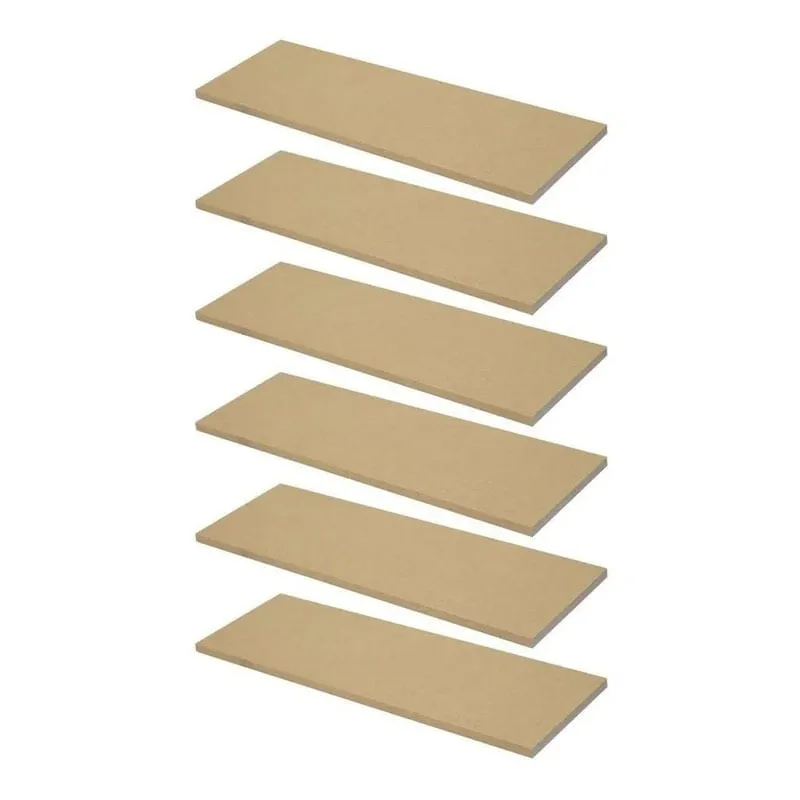 Kit 6 Prateleiras Mdf Cru 60X20 Cms Com Suporte