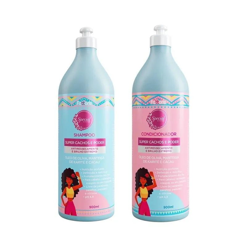 Shampoo Condicionador Super Cachos E Poder Antiressecamento