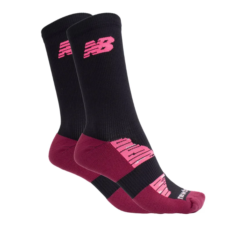 Meia Unissex New Balance Performance Cano Longo Preto/Rosa - M