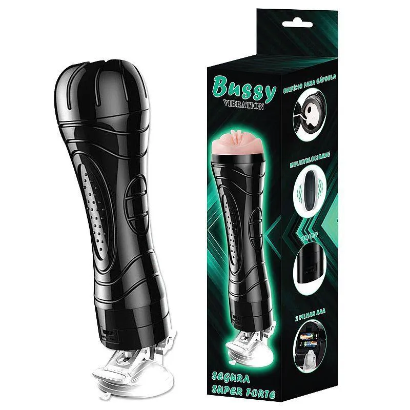 Vagina Masturbadora Bussy Vibration Lanterna Com Ventosa