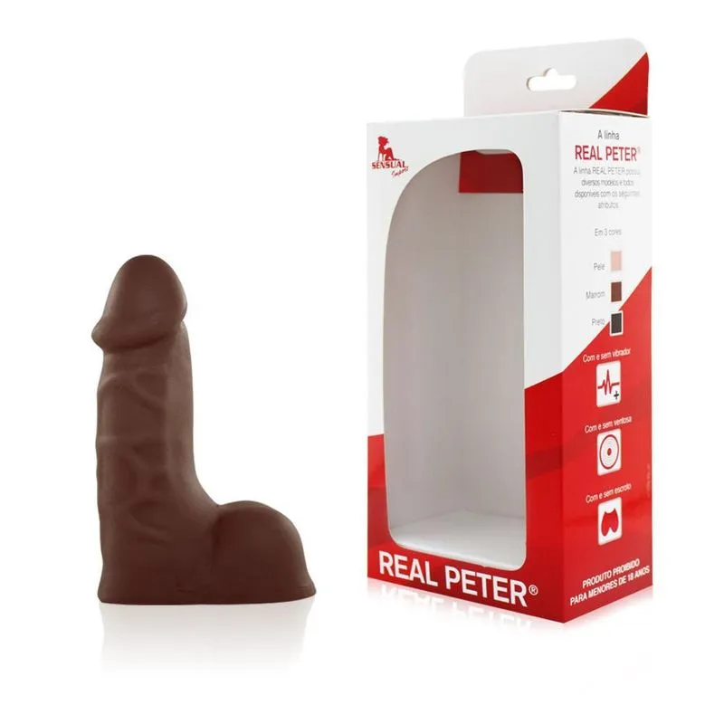 Pênis Com Escroto Real Peter Mini Thor 14,5x4cm Marrom