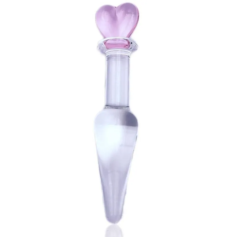 Plug Anal De Vidro Com Coração Na Base 13 X 2,5 Cm