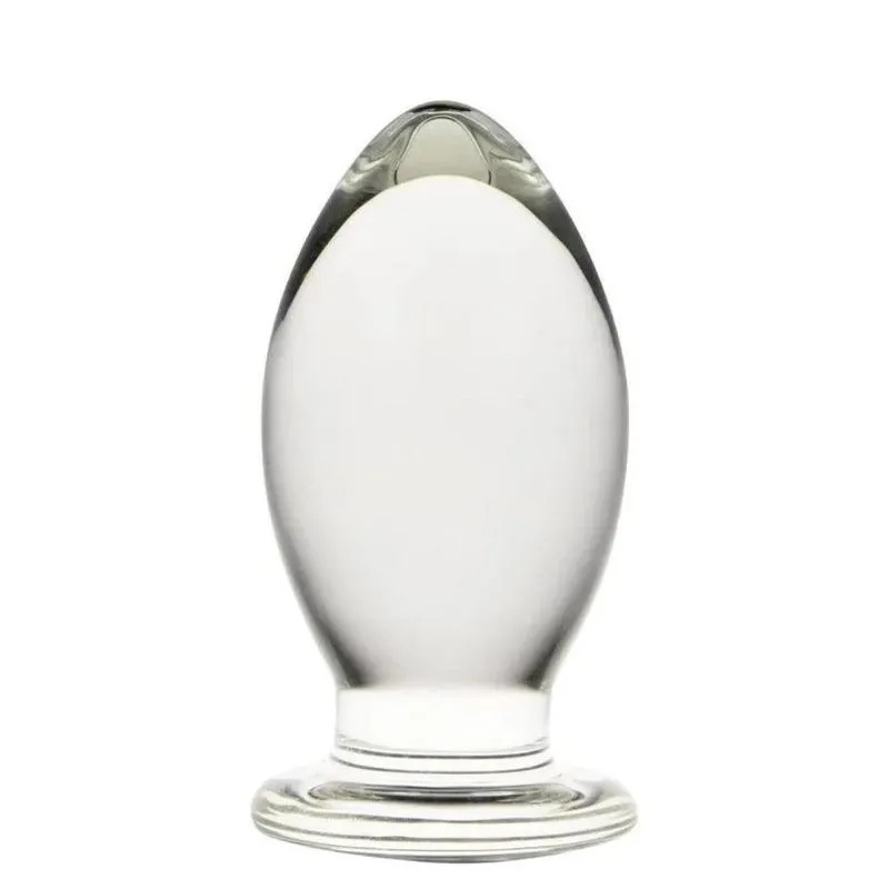 Plug Anal Penetrador Cônico Vidro Cristal Translucido 13x6cm
