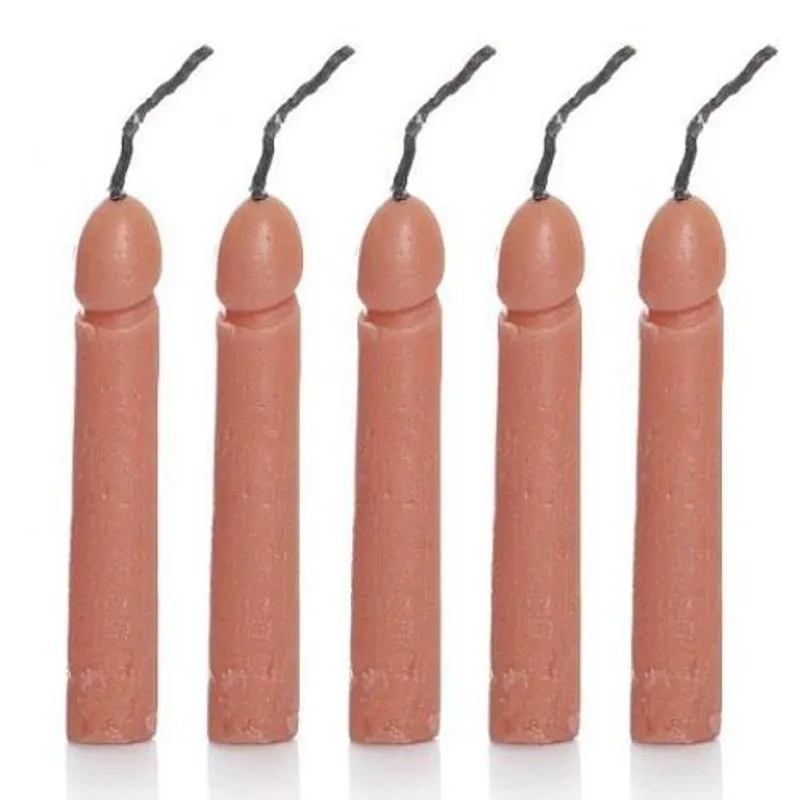 Jogo De 5 Velas Em Formato Pênis - Sex Shop
