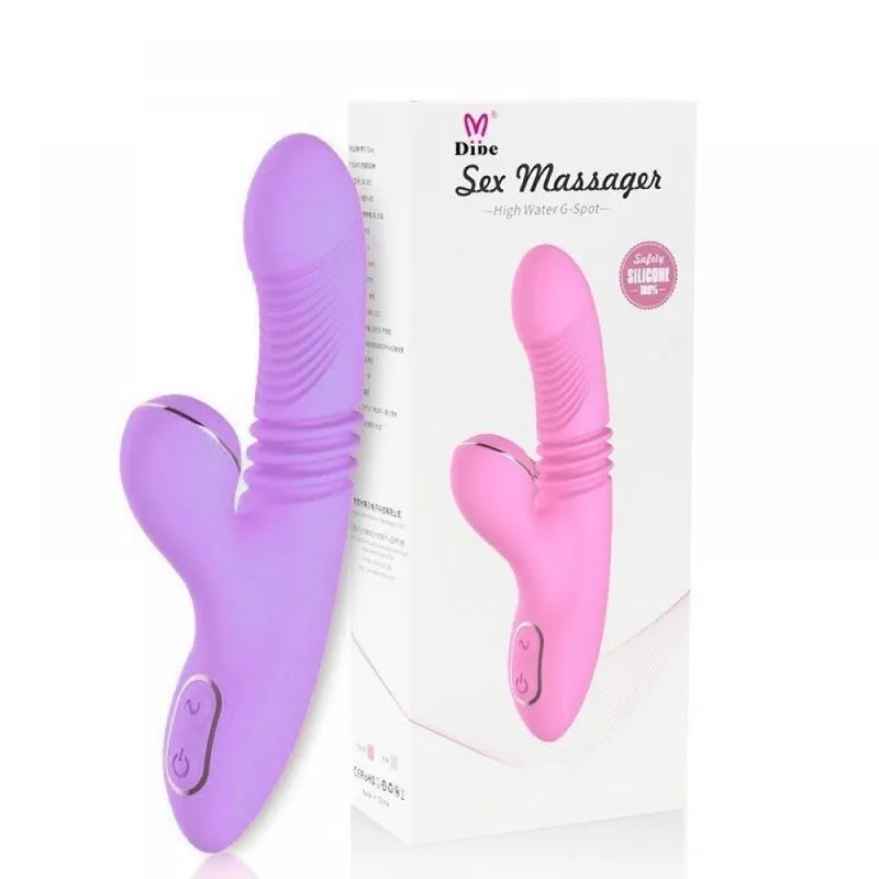 Vibrador Recarregável Com Vai E Vem E Estimulador Clitoriano