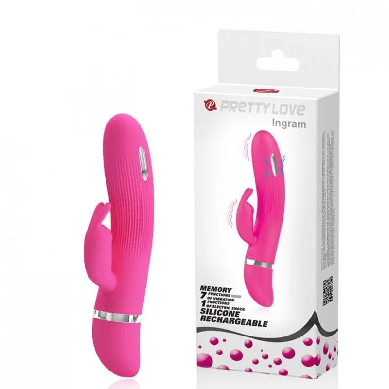Vibrador Ponto G Com Estimulador Clitoriano Formato Coelho