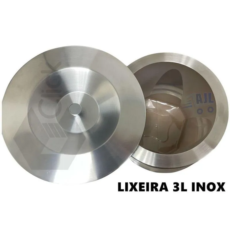 Cesto Lixeira Pia Embutir 3 Litros Inox Escovado E Alumínio
