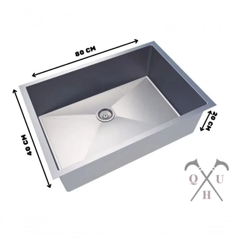 Cuba Pia De Inox Para Restaurante Cozinha 80x40