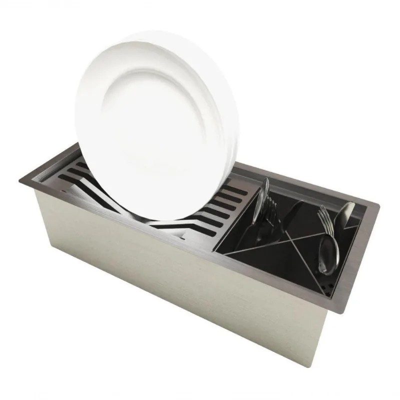 Calha Moderna Inoxidável 48cm Organizador Para Talheres