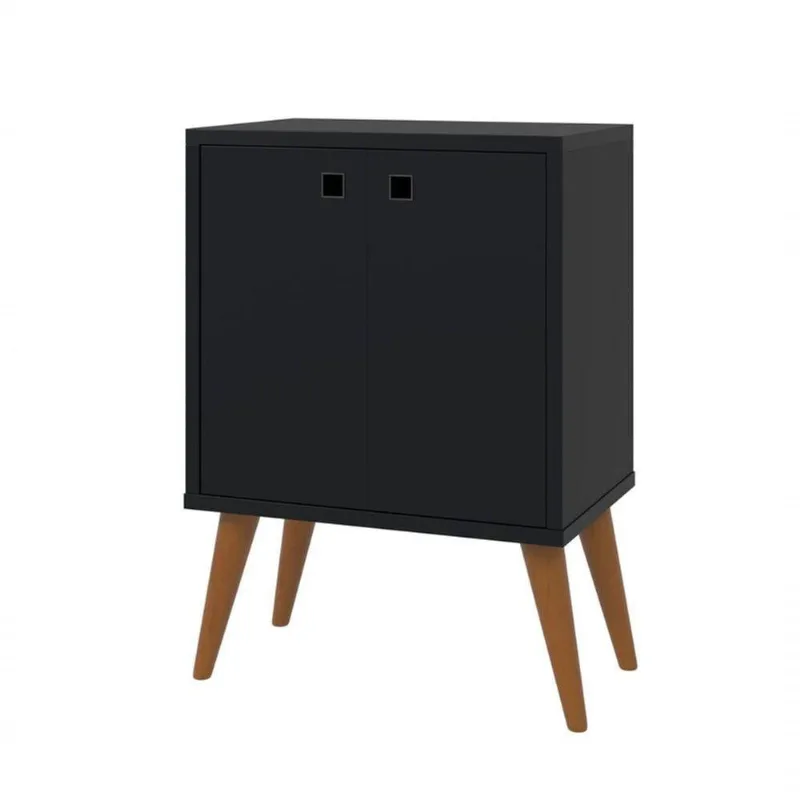 Aparador Buffet Retrô Pes Palito Preto P/ Quarto
