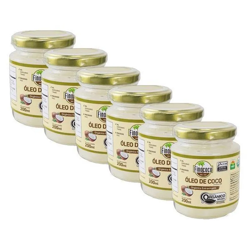 Kit 6x: Óleo De Coco Extra Virgem Orgânico Finococo 200ml