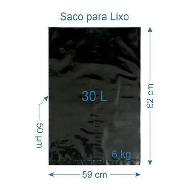 500 Sacos Para Lixo Reforçado 30 Litros