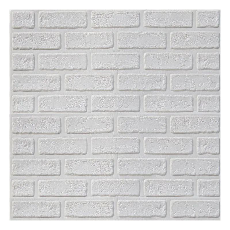 Kit 2 Painel 3d Auto Adesivo Tijolo À Vista Branco 70x70cm