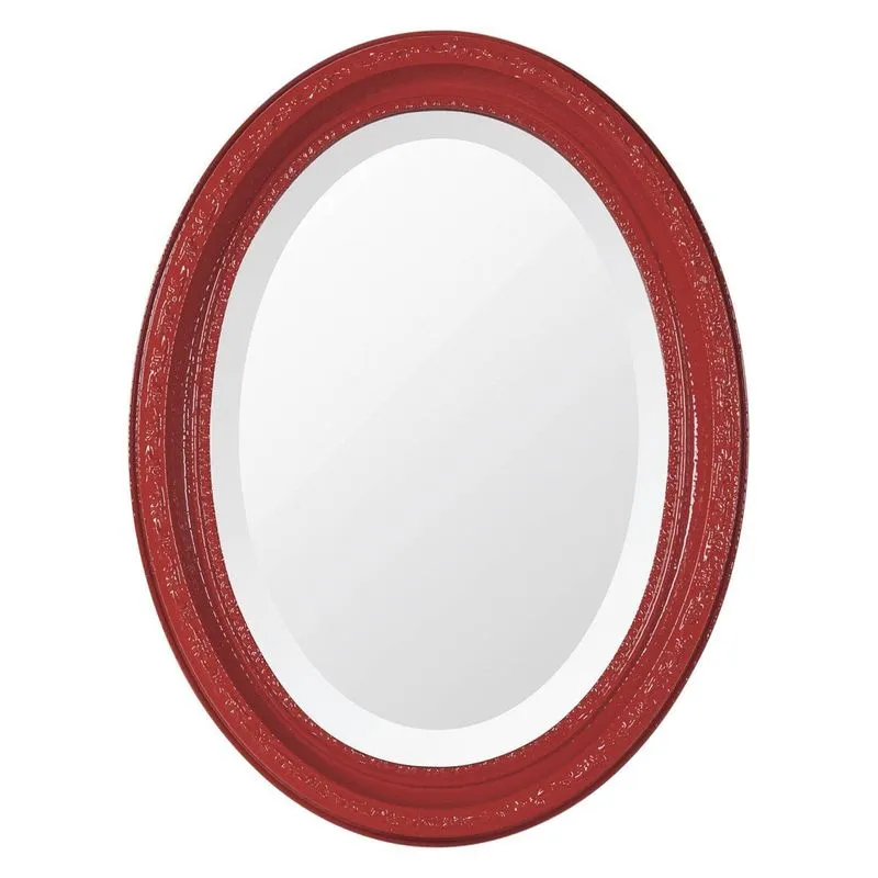 Espelho Oval Ornamental Classic Santa Luzia 37cmx25cm Vermelho