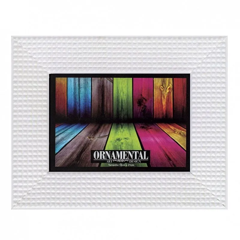Porta Retrato Spikes Retangular Santa Luzia 15x21cm Branco