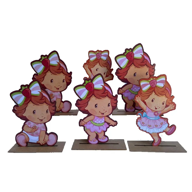 Kit Display de Mesa 6 Peças Para Festa Moranguinho Baby mdf