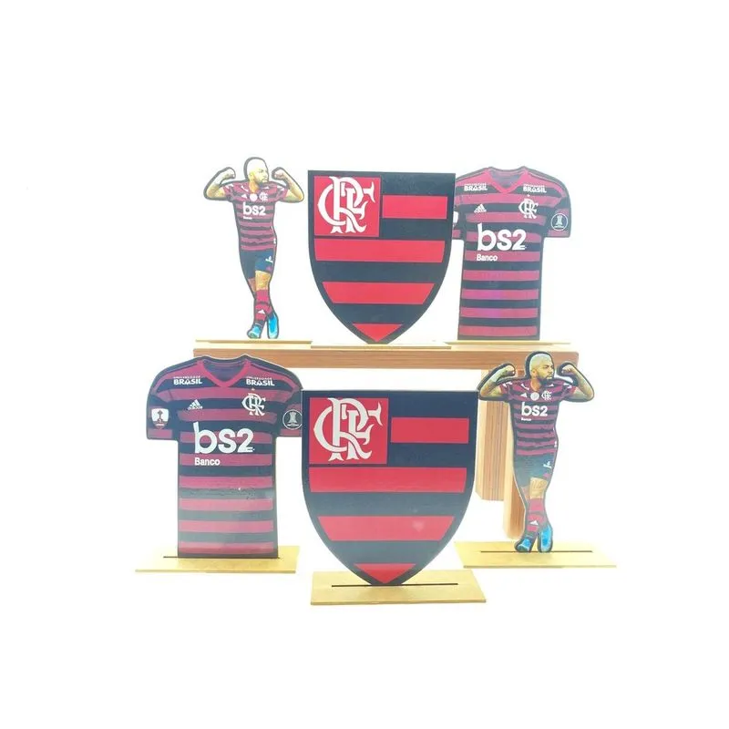 Kit Display de Mesa 6 Peças Para Festa Flamengo 2 mdf