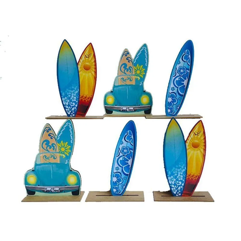 Kit Display De Mesa 6 Peças Para Festa Praia Mdf
