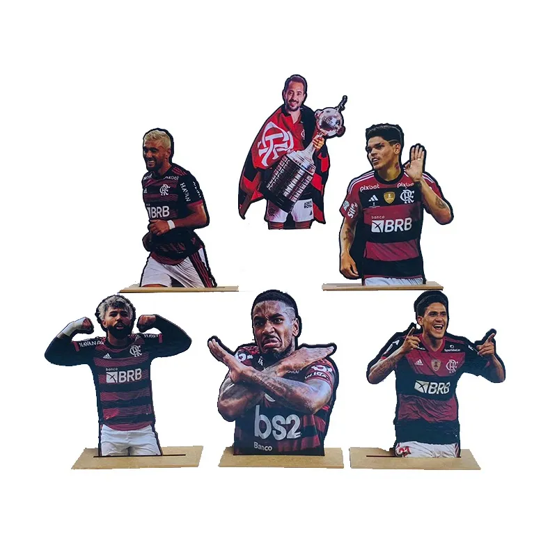 Kit Display de Mesa 6 Peças Festa Jogadores do Flamengo mdf