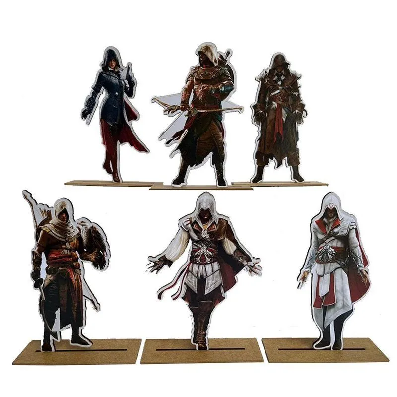 Kit Display De Mesa 6 Peças Para Festa Assassin\'s Creed Mdf