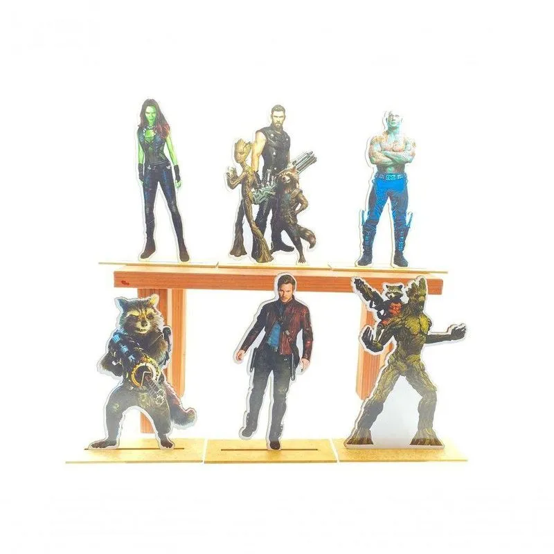 Kit Display De Mesa 6 Peças Festa Guardiões Da Galáxia Mdf