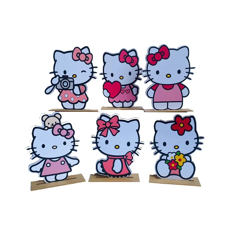 Kit Display de Mesa 6 Peças Para Festa Hello Kitty mdf