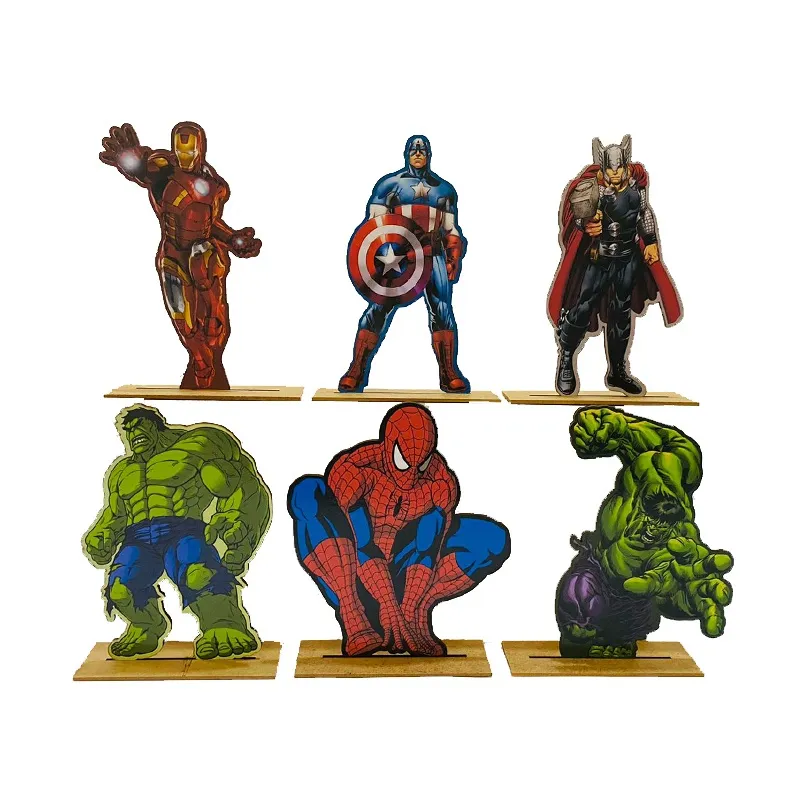 Kit Display de Mesa 6 Peças Festa Vingadores Desenho mdf