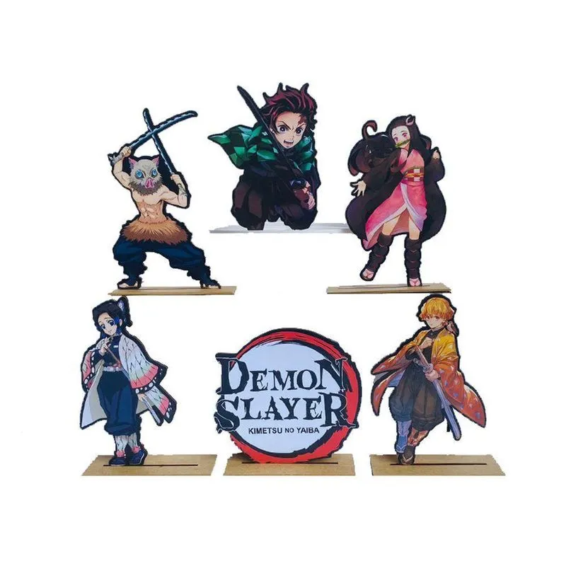 Kit Display De Mesa 6 Peças Para Festa Demon Slayer Mdf